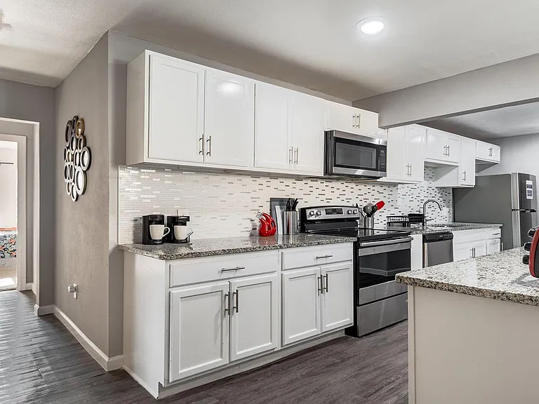 Fully stocked kitchen with modern appliances