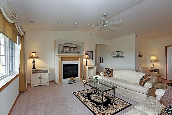 Living room with fireplace