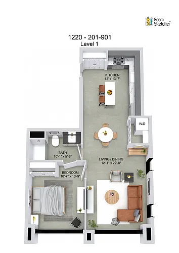 Floor plan J6 1 Bed, 1 Bath