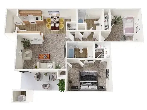 Floor plan 2 Bedroom / 2 Bath