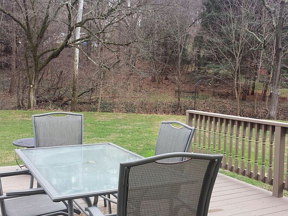 Stream in back. Nice deck