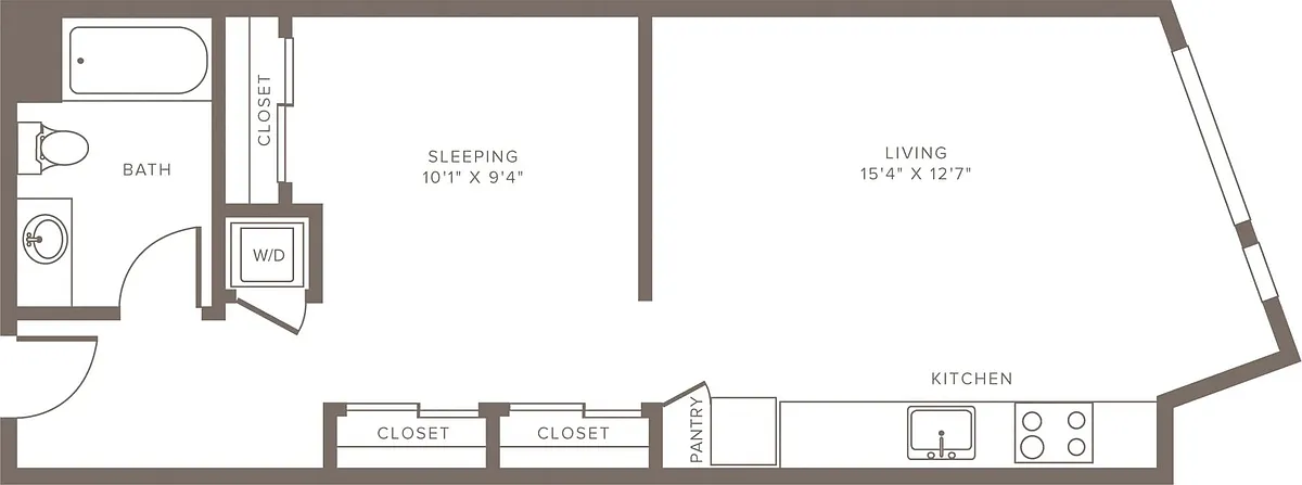 Floor plan A3 - One Bedroom