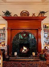 Living room fireplace :: 207 Beach Road