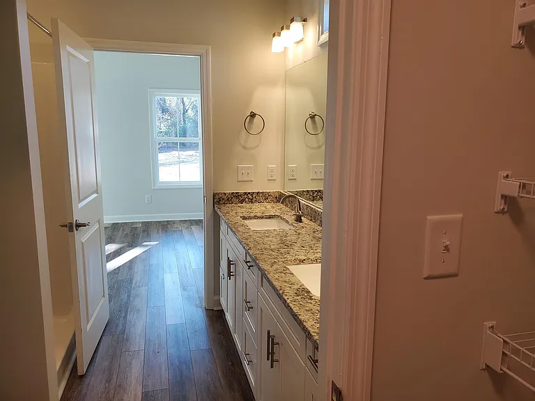 View from master bath to bedroom