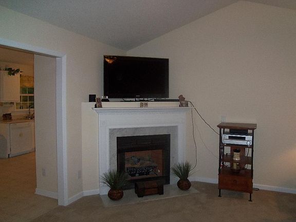 Den with fireplace