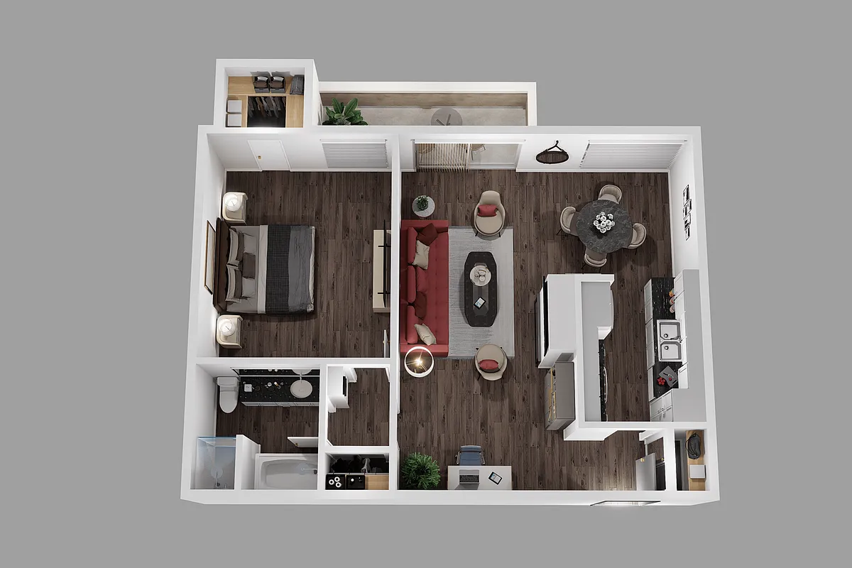Floor plan 1 Bedroom B