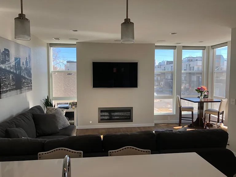 Kitchen view into family room