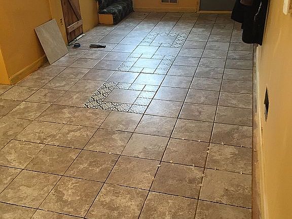 Ceramic tile entryway 
