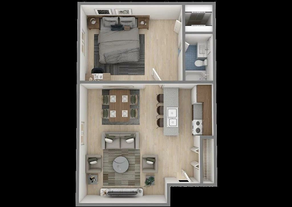 Floor plan 0 Bedroom, 1 Bathroom