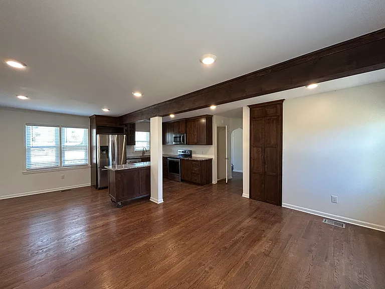 The kitchen is open to the living room, which is great for gathering with friends and family!