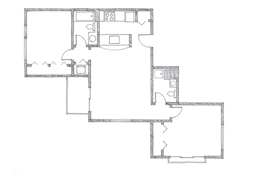 Floor plan 2 Bedroom 1.75 Bath