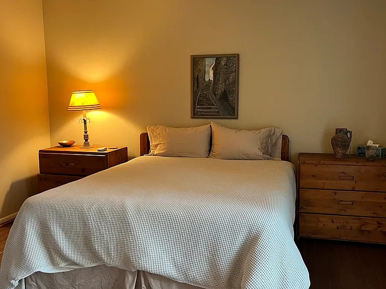 Picture from bath into bedroom.