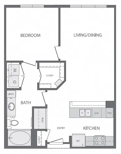Floor plan A2 1Bed 1Bath