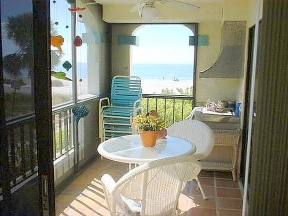 Screened lanai with beautiful Gulf Views