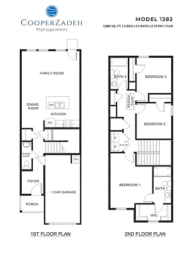 Floor plan 3 Bedrooms and 2.5 bathrooms