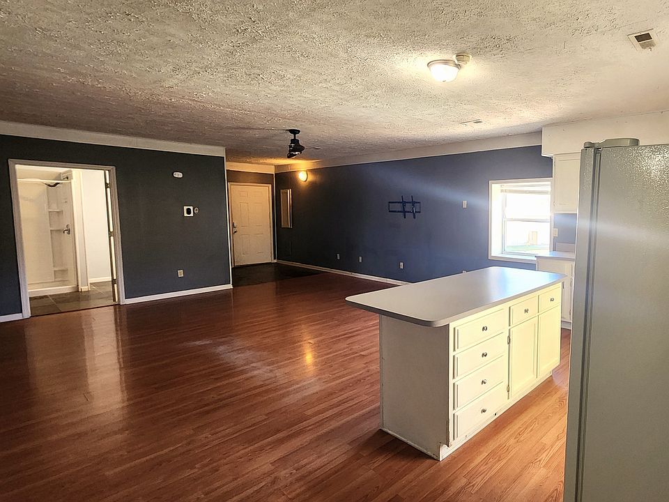 Living area and kitchen island