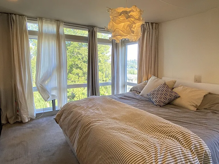 Master bedroom with walk-in closet and master bath