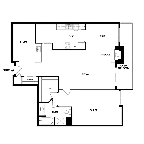 Floor plan 1x1xDXD
