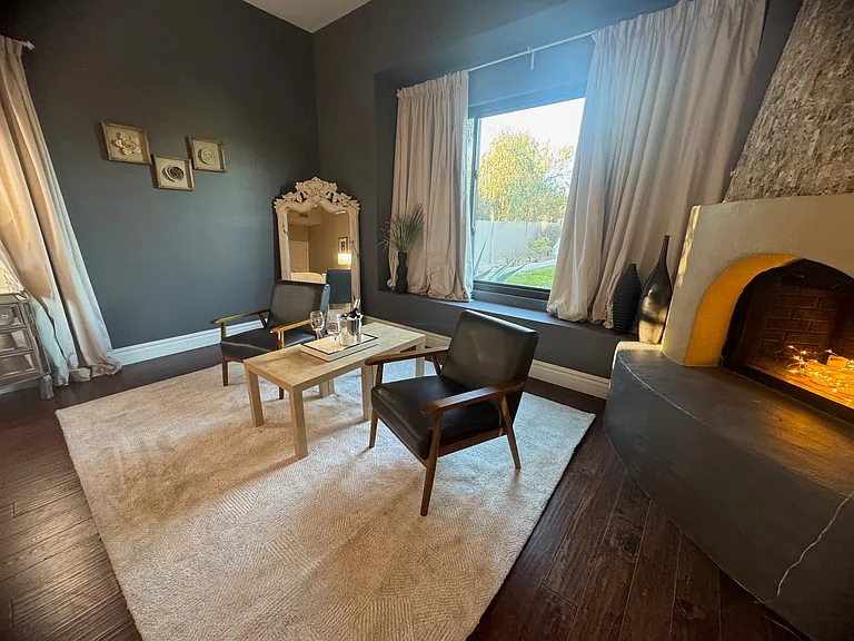 Sitting area of primary bedroom