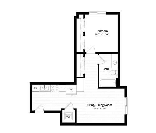 Floor plan 1x1 - 549 sqft - A1