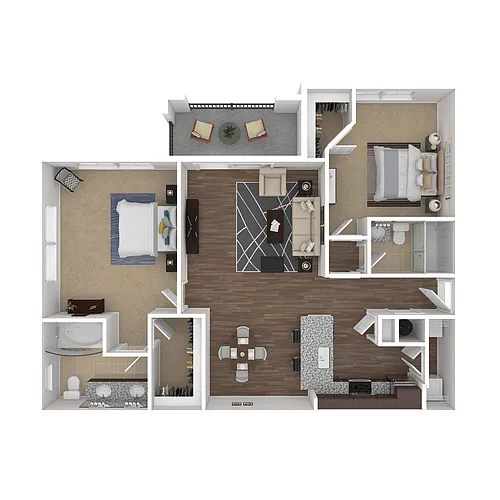 Floor plan Workforce Housing 2-Bedrooms