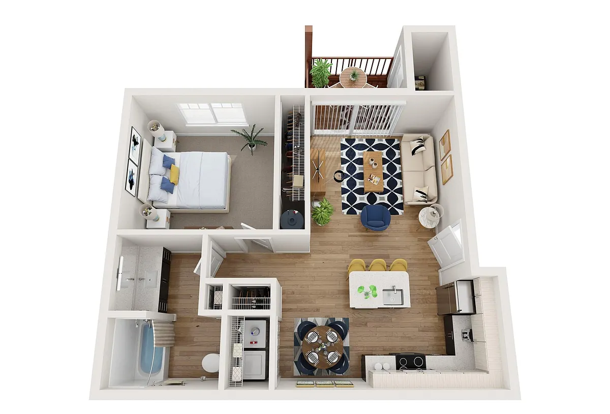 Floor plan Large 1-Bedroom 1-Bathroom