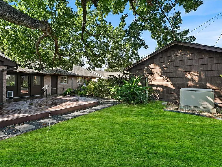 Backyard with a generator.