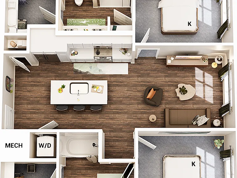 3D Floorplan - Unit B1_Scheme A 3D Floorplan - Unit B1_Scheme A
