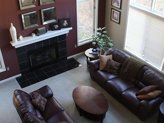 Living Room with Cathedral Ceiling