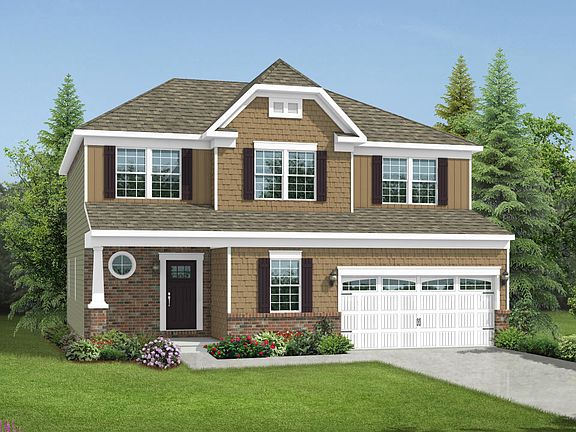 Elevation A Opt New England Brick Front Garage Door