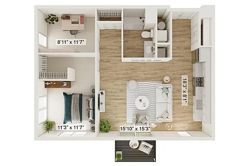 Floor plan The Carson with Office