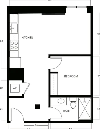 One bedroom Liberty West Bottoms Flats One bedroom Liberty West Bottoms Flats
