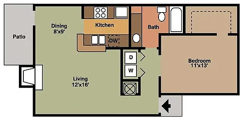 Floor plan Furnished 1 Bed