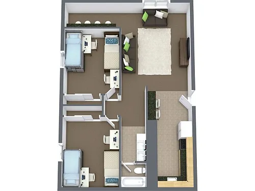 Floor plan 2x1 Premium (Men)