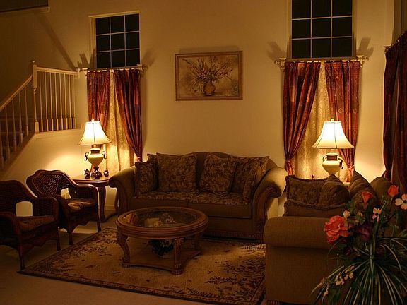 Living room view from dining area