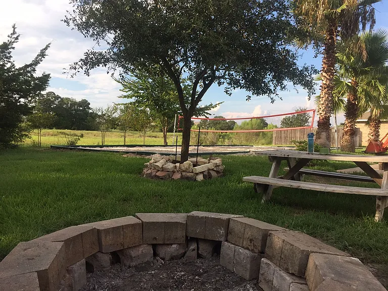A firepit has been provided for the tenants at the end of the street in the cul-de-sac
