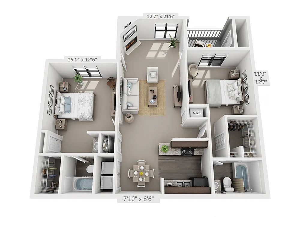 Floor plan 2 Bedroom