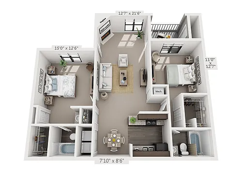 Floor plan 2 Bedroom