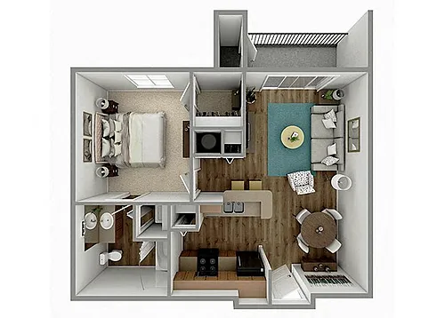 Floor plan 1 Bed 1 Bath - A1