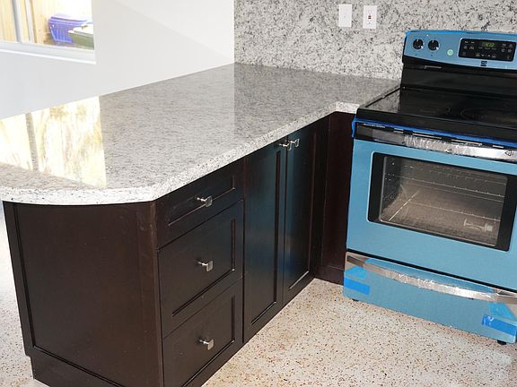 Kitchen island and stove