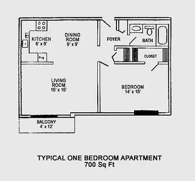 Floor plan 1 Bedroom Deluxe