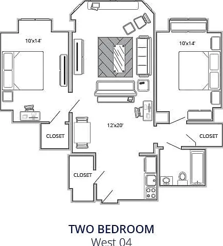 Two Bedroom One Bath West 04 Two Bedroom One Bath West 04