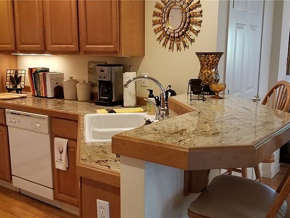 The inset stone counter tops are beautiful and easy to care for.