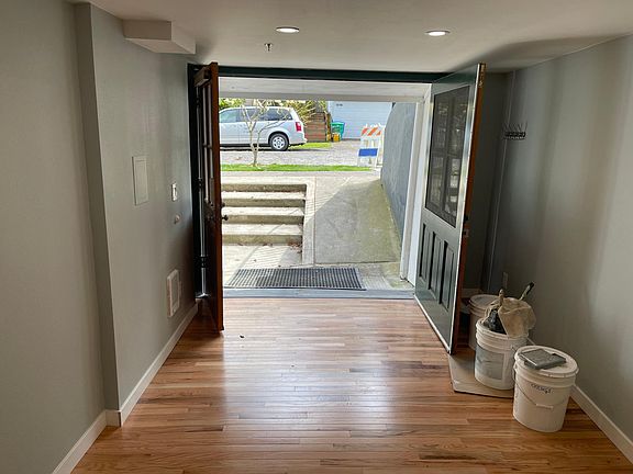 Full walkout to the outside and just stairs and a ramp for easy access.