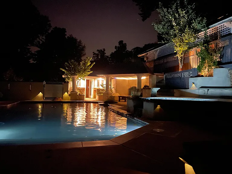 Poolhouse and fireplace alcove