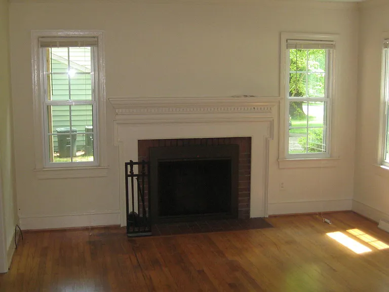 Another living room view with fireplace