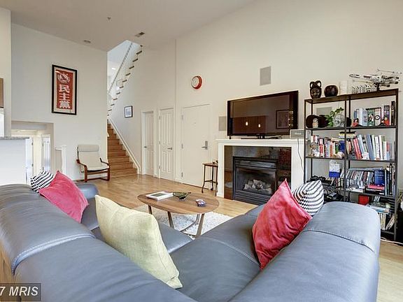 Living room with high ceilings