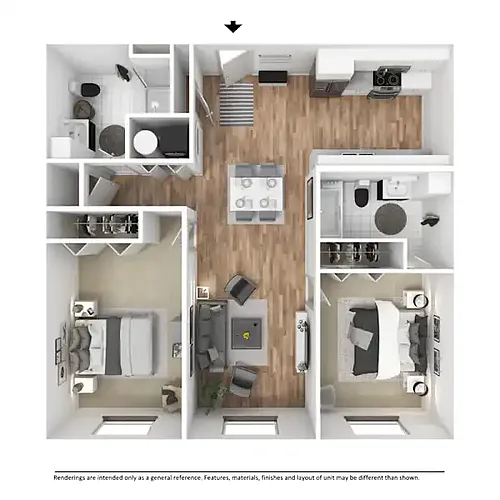 Floor plan 2 Bedroom 2 Bath