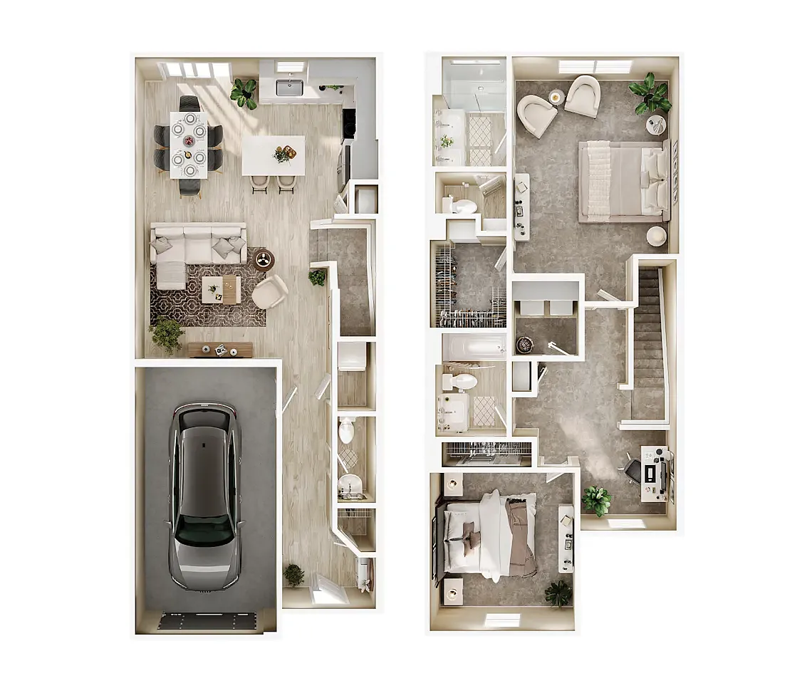 Floor plan 2 Bedroom 2.5 bathroom
