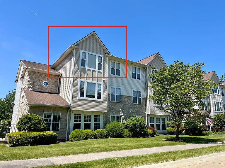 Unit for rent outlined in red